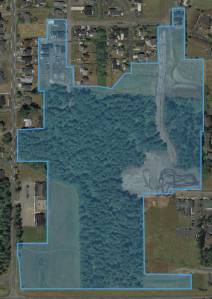 An aerial view of the property outlined in the Memorandum of Agreement, taken in 2007 and included in Town Council materials. Photo by Coupeville.