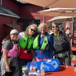(Photo provided) Boaters smile at the wharf during the 2024 Oak Harbor to Coupeville Run. From left are Tonnie Corado, Pam Uhlig, Bev Miller and Eva Coley.