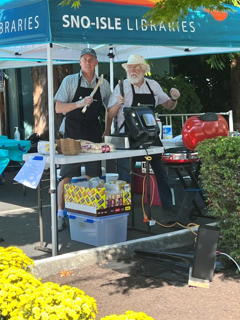 (Photo provided) No party is complete without hotdogs, and they were served piping hot at Clinton Librarys 25th anniversary.