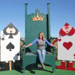 (Photo by Marina Blatt) Shannon Hilborn poses regally on a throne built for a queen.
