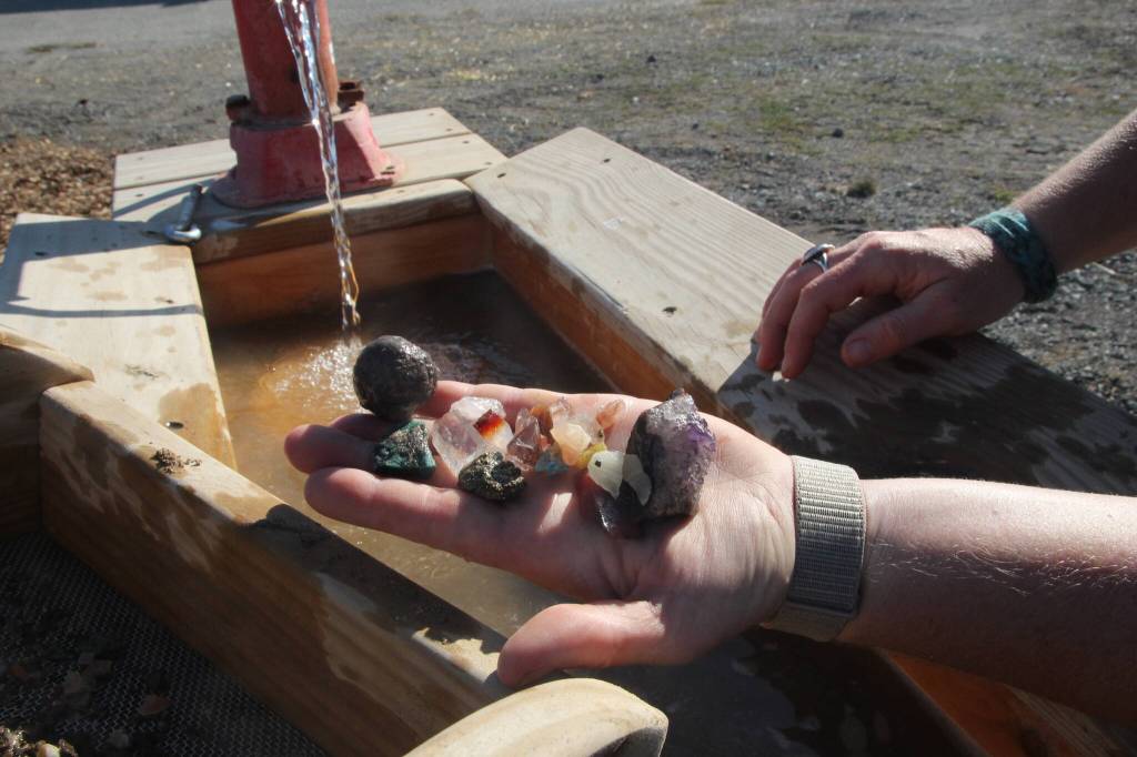 (Photo by Marina Blatt) Unearth your own colorful crystals, stones or fossils at the dig station.