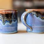 Two glazed mugs by StillFire Pottery in Freeland. (Olivia Vanni / The Herald)