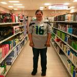 Stacie Lanners, 41, stands in the pharmacy where she has been employed for 20 years. She will be celebrating her 20th anniversary this Friday.