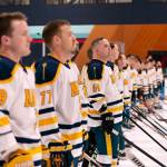 Photo by Major Inskeep
Matt Suto moonlights as the Navy Region Northwest hockey teams go-to goon.