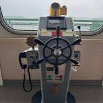 (Photo by Melissa Simmons/Washington State Ferries) Children aboard the Tokitae can now play with a steering wheel from a decommissioned state ferry.