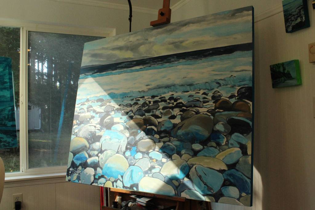 (Photo by Allyson Ballard) Haslets landscaping experience means he is intimately familiar with the Whidbey scenery he so frequently paints.