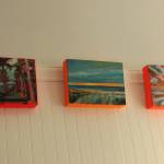 (Photos by Allyson Ballard) In some of his work, Haslet harnesses light through the strategic application of neon paint, often layered first.