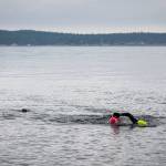 (Photo provided by Sailing with Paul Porter) Paige Nuzzolillo embarks on long distance solo swims, often armed with nothing but a buoy and fins.