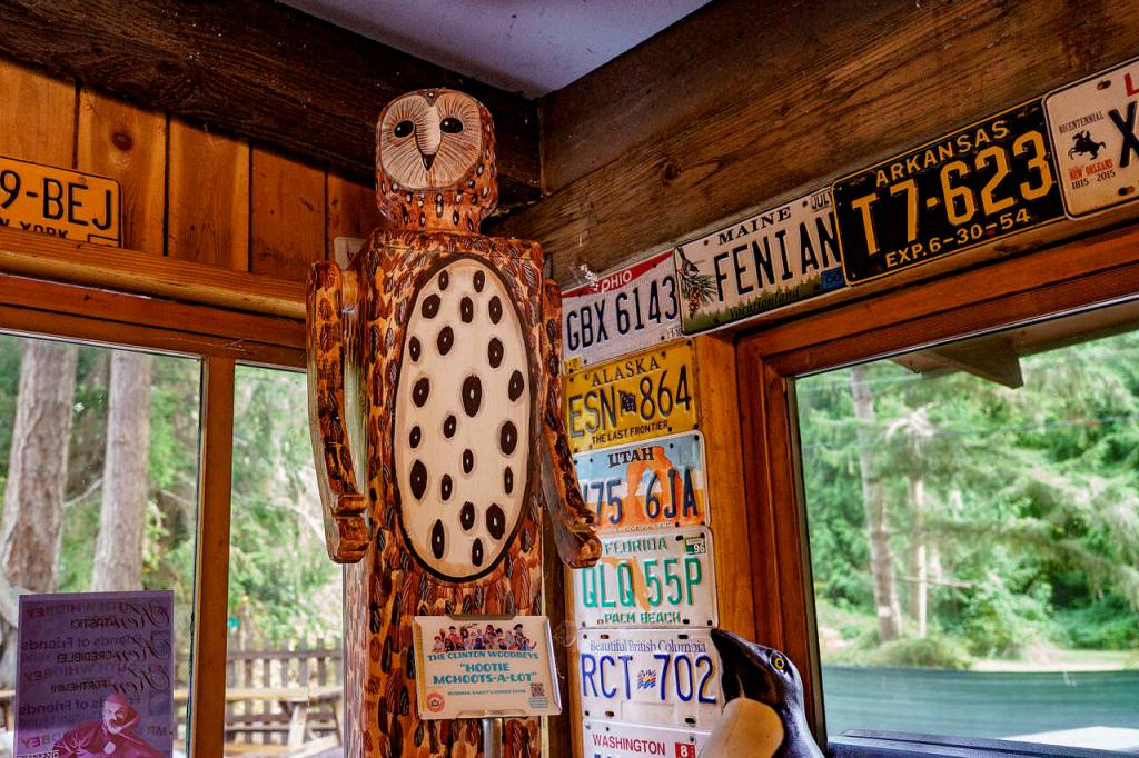 Photos by David Welton
Hootie McHoots-a-lot, designed by Janie Cribbs, is a watchful sentinel at Baileys Corner Store.