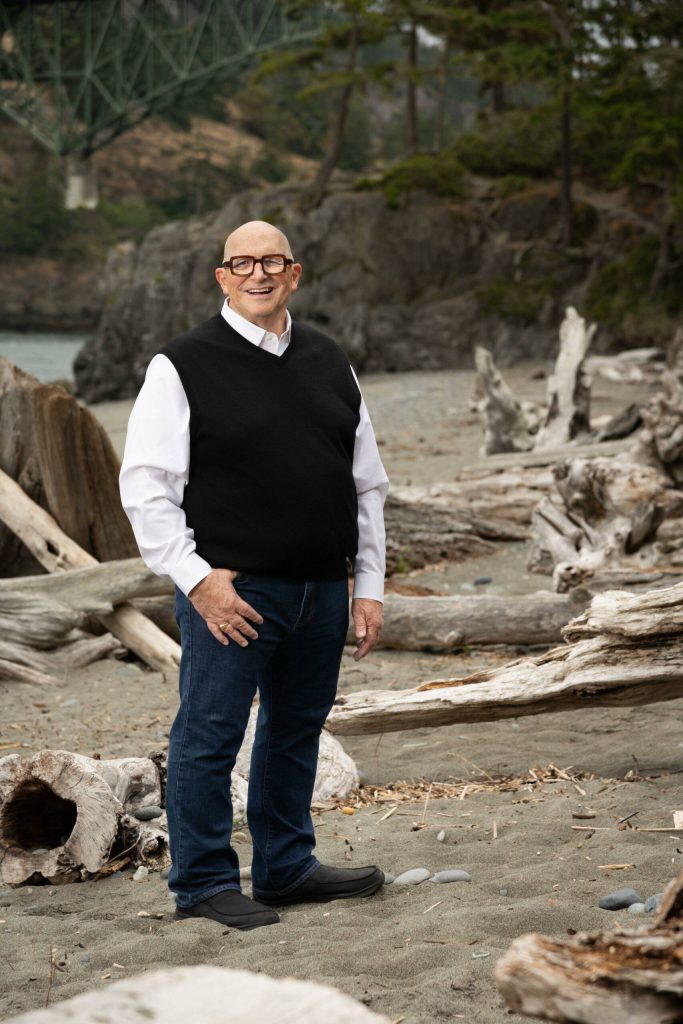(Photo by Marina Blatt) Douglass Shaw poses in front of the infamous Deception Pass bridge.