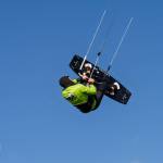 (Photo by Gary Skiff)	All that is preventing Stewart Sykes from falling out of the air are his feet strapped on the board and his strong grip.