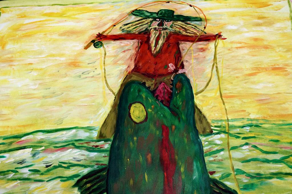 (Photo by David Welton)
This painting commemorates one of Gaylen Hansens smaller catches, as he likes to say.