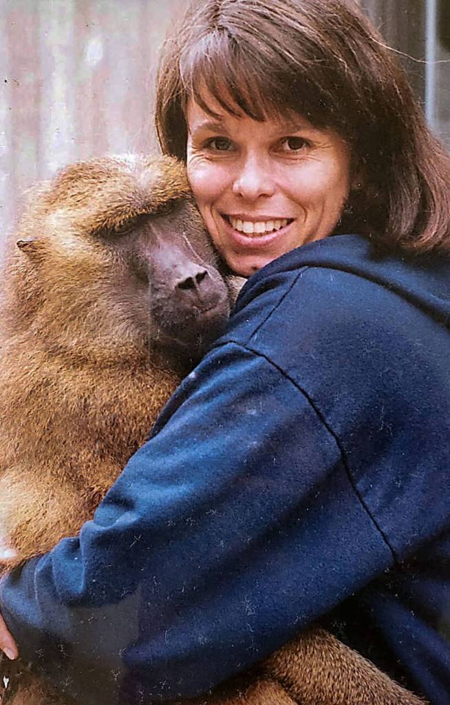 (Photo provided) A young Jan Naud with Olive, the anti-graffiti, drug-free baboon for the city of Albuquerque in the 90s.