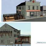 Concept drawing by Cascade Custom Homes and Design
These colorful drawings provide an idea of what the final product may look like; note the larger decks on the western side, as well as changes to the east deck.