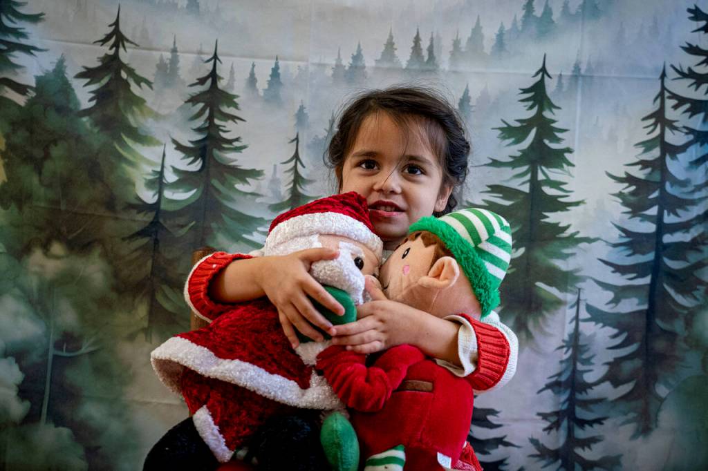 (Photo by David Welton) Baani Wescott-Kuchi, 4: A baby doll. It has a crown. A baby fairy. I also want two of those (Santa and elf stuffed animals) for Christmas.