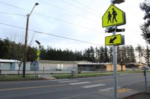 Photos by Allyson Ballard
A parent of a student at Olympic View Elementary, located on Northeast Regatta Drive, is concerned about pedestrian safety around school grounds.