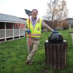 Photo by Marina Blatt
Lachlan Waterbury, the singing janitor of Coupeville, empties public trashes, cleans public toilets and occasionally landscapes downtown Coupeville, all while dressed to the nines and singing his favorite tunes.
