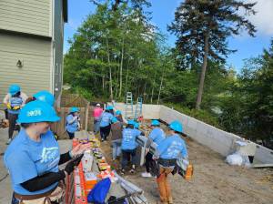 Photo provided by Habitat for Humanity of Island County
Volunteers at the annual Women Build Event in 2024 worked on the Holmes Harbor home.