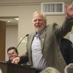 Photo by Marina Blatt
Jim Woessner bids adieu during his final meeting on the city council.