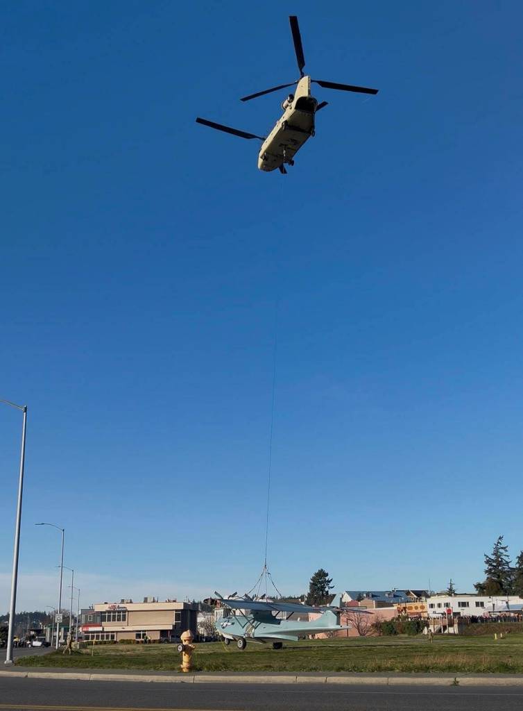 (Photo by Allyson Ballard) The PBY just began to lift off the ground before the operation was paused.