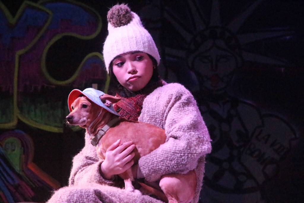 (Photo by Marina Blatt) Happy Campos, playing himself, alongside his mom, Marianne Campos, who plays Junkie, Mimis Mom and Ali in Rent, are the epitome of New York fashion.