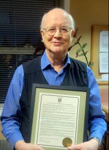 Bob Waterman received the Langleys Main Street Associations Historically Awesome award in March 2024.