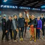 (Photo by David Welton) The Big Rhed Barn in Coupeville offers the only equestrian vaulting program currently on Whidbey Island. From left are Max Andrews, Kim Lymon, Jane Beau, Thora Iverson, Gal (the horse), Rhed Locke, Jordan Jones and Eileen Lidral.