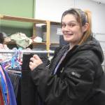 (Photo by Marina Blatt) Madison Rozycki shops for maternity clothes at the Garage of Blessings in Oak Harbor.
