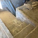 Photo provided by David Stern. The hidden staircase leading down to the antique furnace.