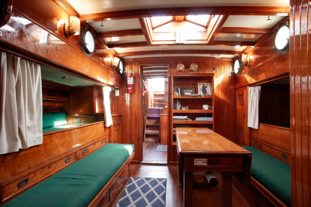 (Photo provided) Bunks, a diesel oven, a diesel heater and a small restroom are some of the amenities located inside.