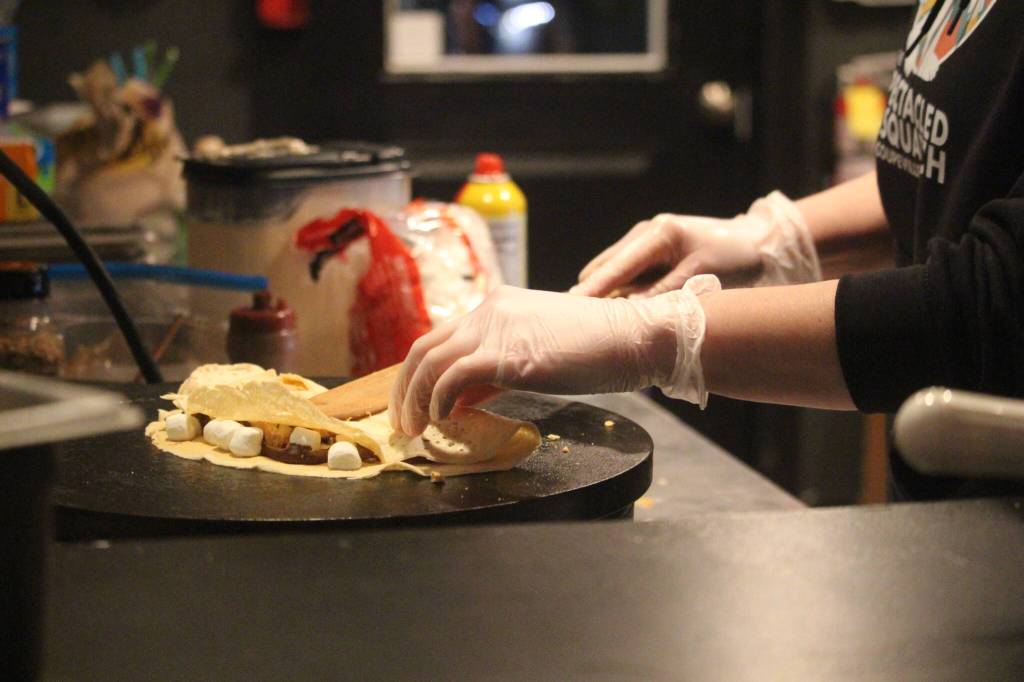 Photo by Marina Blatt. The Spectacled Sasquatch offers a selection of sweet and savory crepes cooked to order.