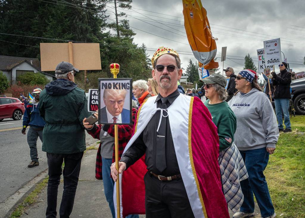 Photo by David Welton. Many demonstrators dressed in costume at the protests.