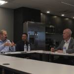 Photo by Marina Blatt. Larsen spoke with Brent Bowden, a vocational services specialist, and CEO and Executive Director Steve Jacobs to learn more about the nonprofit and its needs.