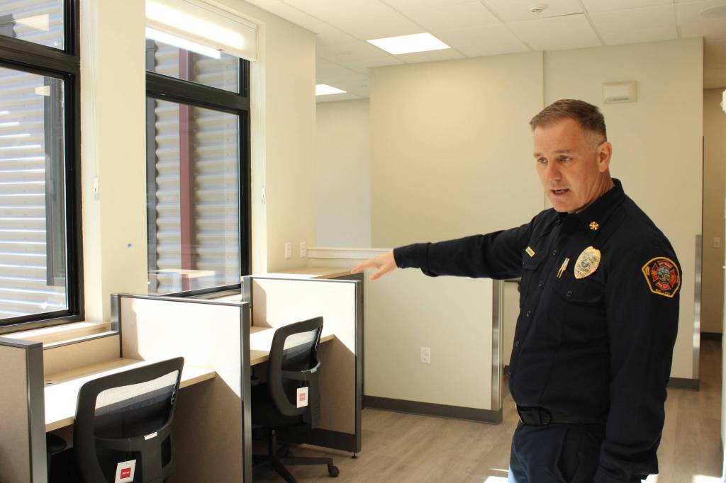 Photo by Allyson Ballard. Anderson, pictured here, said the stations construction cost about $4.8 million.