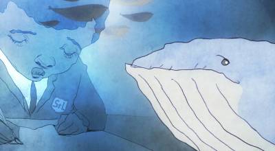 Via Berlin International Film Festival. Writer and producer Edward Jordon described Bill Plymptons animation for Whale 52 as sensitive, capturing emotion well.