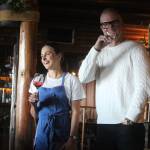 Kelly Mariani, a Scribe chef and Matt Ahern, the manager of sales distributions at Scribe, toasted to the guests at Captain Whidbey Inn.