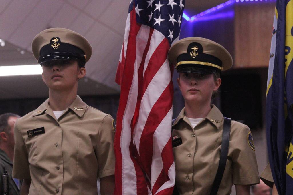 Photo by Allyson Ballard
Oak Harbor High Schools NJROTC program presented the colors.