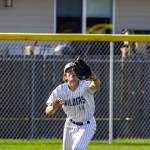 Photo by Kevin Foy
Tristin Hamblin dives to catch a ball in the outfield on April 6.