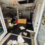 Its a mess, Hernandez said, referring to the water covering the floor like an indoor puddle, and the ceiling that had pieces crumbled off.