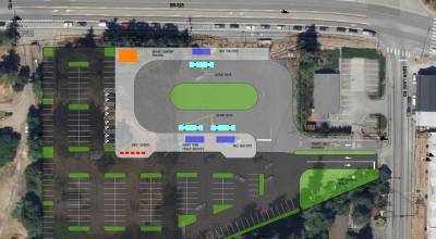 Island Transit presented a concept drawing for a transit station near the Clinton ferry terminal.