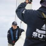 (Photo by Allyson Ballard) Crew members hand raised the sails, and invited passengers to do so as well.