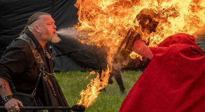 (Photo by David Welton) IGNITION Fire Troupe put on a scalding performance at the 2026 Whidbey Island Ren Faire over the weekend, which drew a whopping 15,161 attendees.