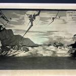 Photos provided
A news article depicts 19 years-old Navy sailor Frank Griffin smiling next to his painting of three Corsaire Navy Fighters attacking a Heinkel Bomber while two US ships down an enemy submarine in the Puget Sound.