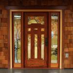 (Photo by Allyson Ballard) Stained glass decorates the homes front door.