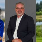 From left: Satin Arnett, Grant Shaw and Matthew Van Pelt are running for Island County Commissioner.