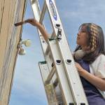 (Photo provided) Olivia Hamm is excited for the opportunity to leave her mark in Oak Harbor. Working nearly every day on the mural, she is projected to complete it within one to two months.