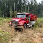 (Photo provided by South Whidbey Fire/EMS) Another brush fire started on the South End the next day.