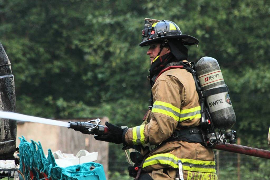 Photo by Allyson Ballard
Hotspots remained even hours after firefighters got the blaze under control.